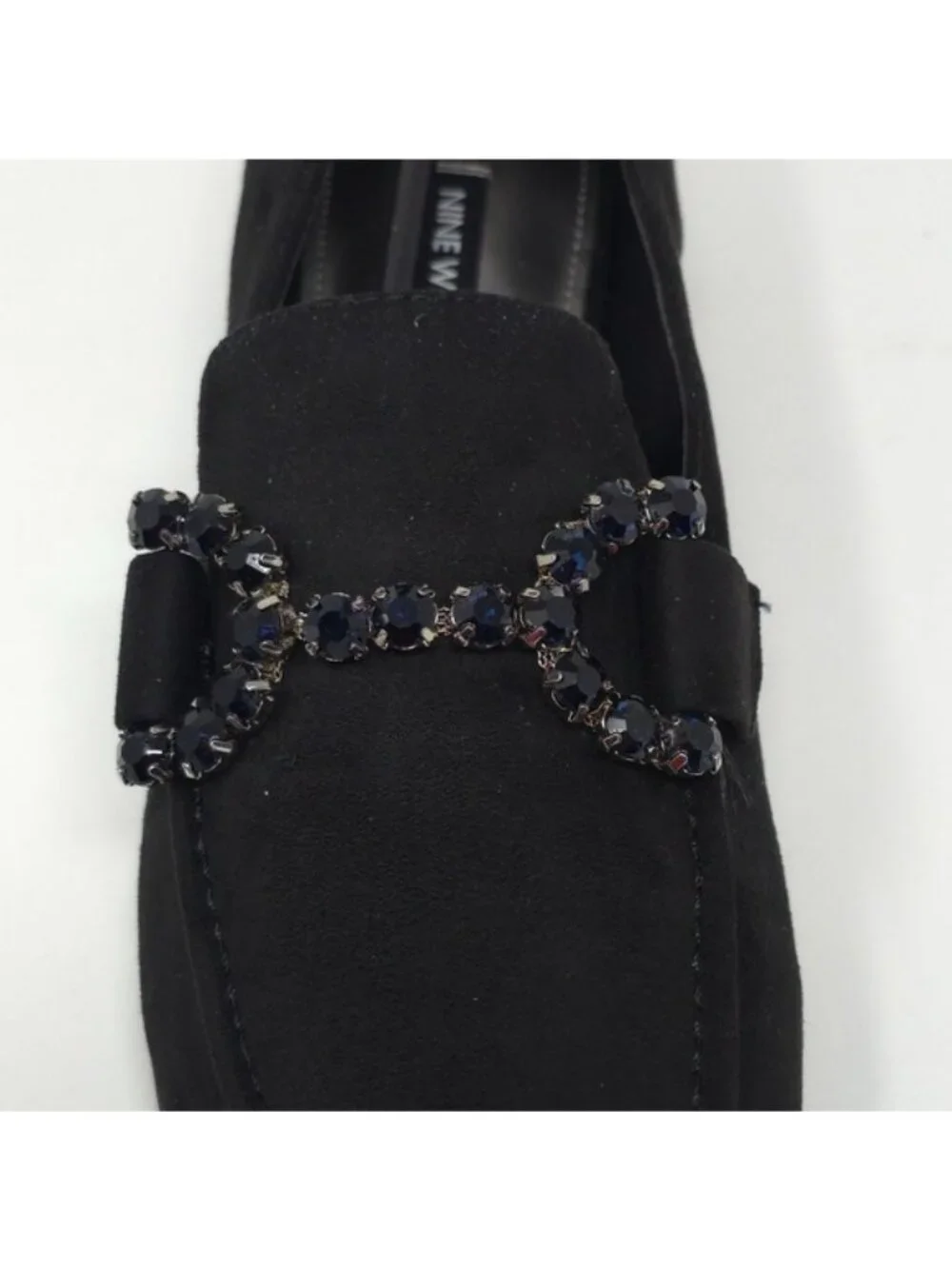 Nine West Lilpa2 Black Suede Chain Loafers 9.5M